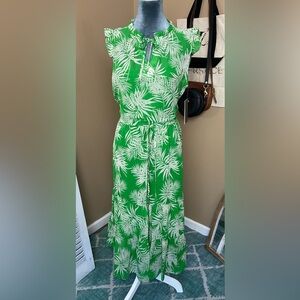 Julia Jordan Green Leaf Print Maxi Dress